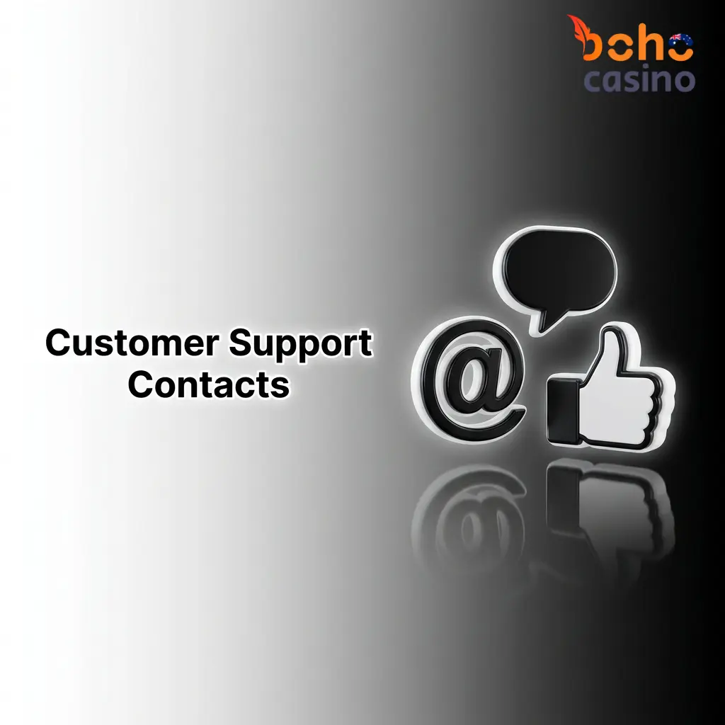 Boho Casino customer support channels including live chat, email, and FAQ help centre for Australian players