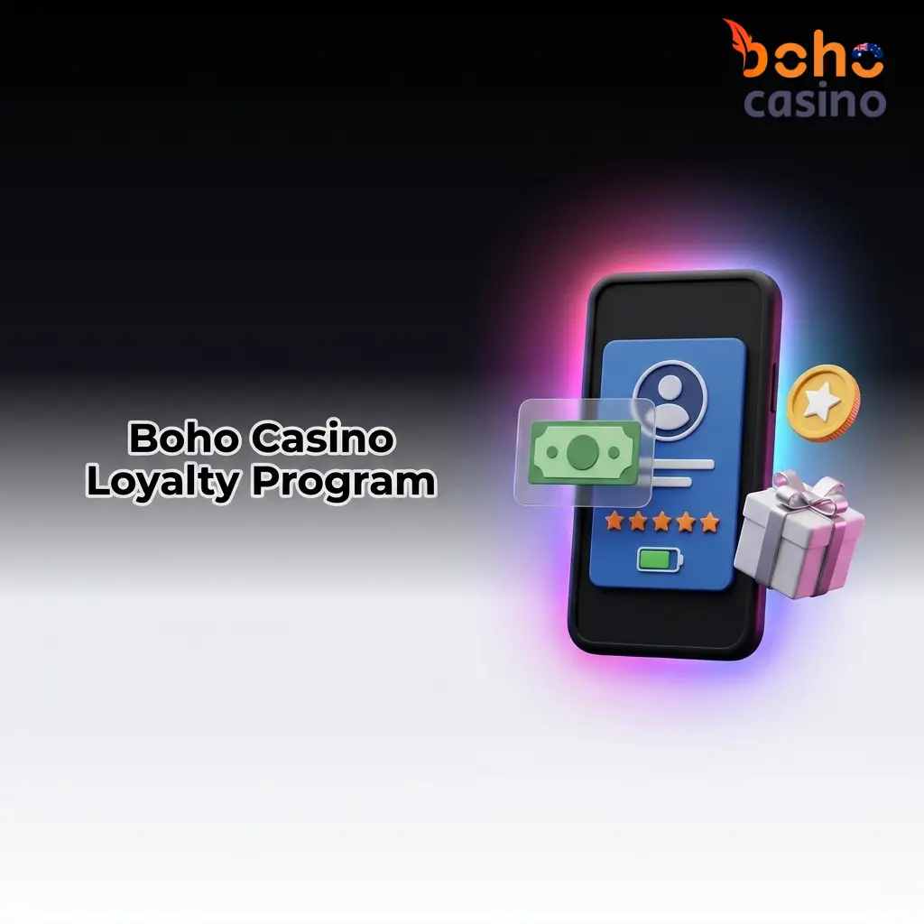 Boho Casino loyalty program tiers from Bronze to VIP with points, cashback, and perks for Australian players