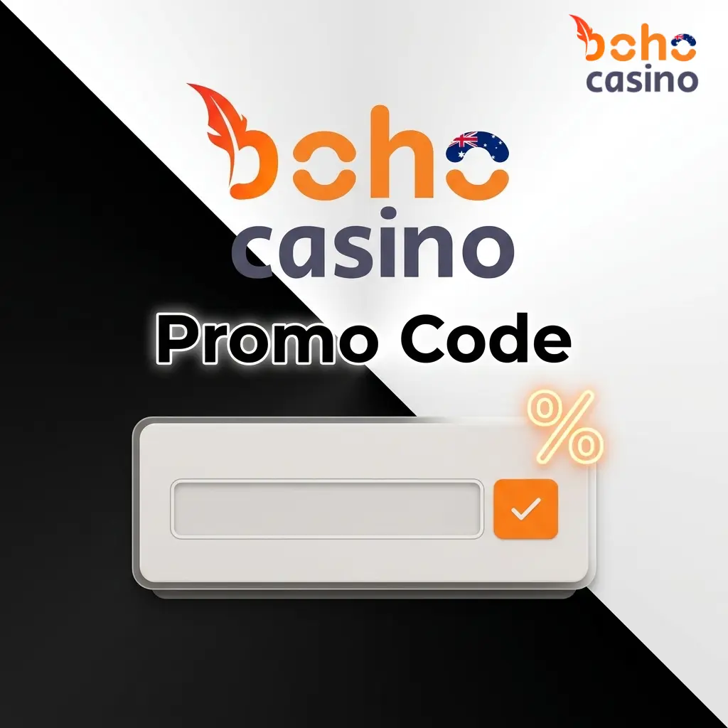 Boho Casino promo code entry field at cashier with bonus activation steps for extra free spins and reload offers